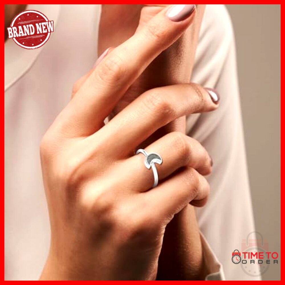 Sterling Silver Meteorite Stackable Ring Size 6 B… - image 2